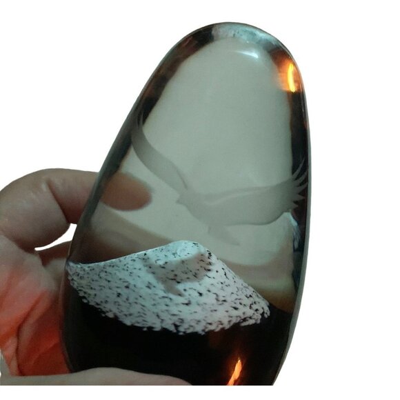Vintage Caithness Glass Flying Eagle Dome Paperweight Signed - Picture 1 of 11
